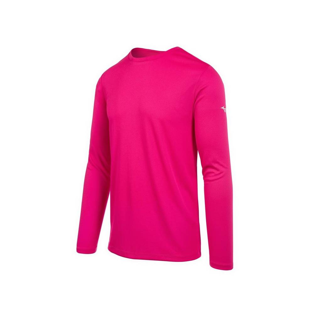 Camiseta Mizuno Long Sleeve - Homem - Rosa - SFCBI0284